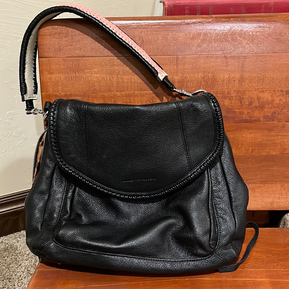 Aimee Kestenberg All for Love Convertible Shoulder- Black Multi (Pink on Strap)